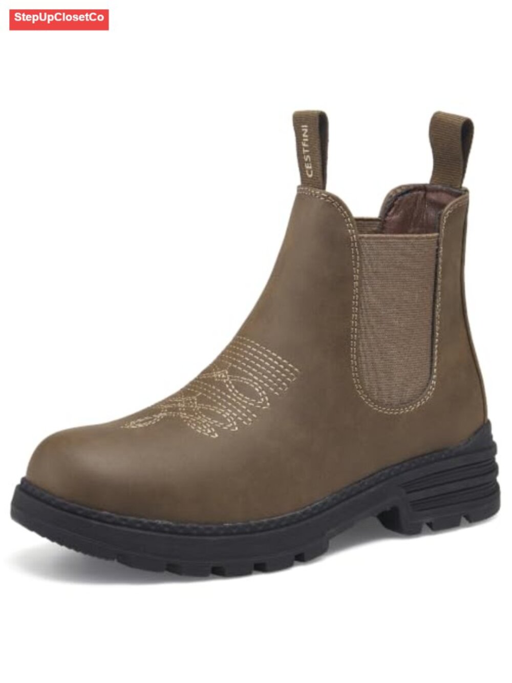 Faux Leather Chelsea Hiking Boots Ankle Western Style